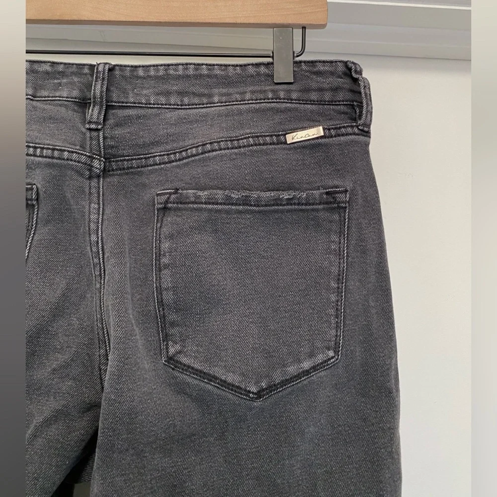 Kancan High Rise Mom Jean womens size 13 / 30 washed black cropped goth KC7196DG